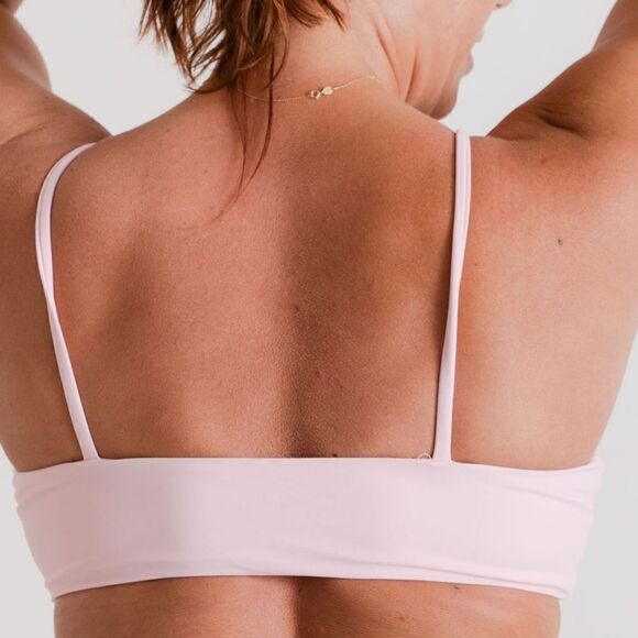 NWT Bundle: 2/$12 Scoop Bikini Tops in Blue Palm and Light Pink - Picture 13 of 16